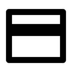 Leinwandbilder - Illustration of a rectangular shape with rounded corners and a horizontal bar in the middle design