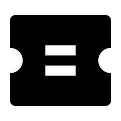 Leinwandbilder - Black rectangle with rounded corners and two semicircles on the sides and equals sign inside it