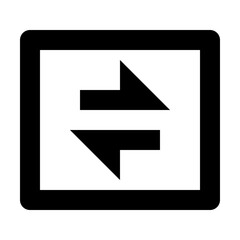 Poster - Black square with rounded corners containing two horizontal arrows pointing opposite directions inside it