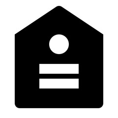 Aufkleber - Black epaulette with white circle and two horizontal bars representing military rank insignia symbol
