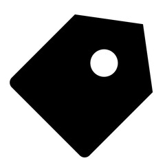 Poster - Black tag with a white circle in the center, isolated on a white background, simple graphic design