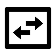Poster - Illustration of a rounded rectangle with two opposite arrows inside pointing left and right directions