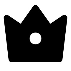 Aufkleber - Illustration of a stylized black crown with triangular peaks and a central white circular gem design element