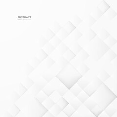 Poster - Abstract 3d modern square background. White and grey geometric pattern texture. vector art illustration