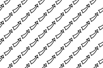 Aufkleber - Seamless pattern completely filled with outlines of up arrows. Elements are evenly spaced. Illustration on transparent background