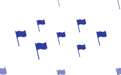 Aufkleber - Seamless pattern of large isolated blue flag symbols. The pattern is divided by a line of elements of lighter tones. Illustration on light transparent background