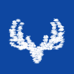 Aufkleber - Clouds in the shape of a deer horns symbol on a transparent background. A symbol consisting of clouds in the center. Illustration on transparent background