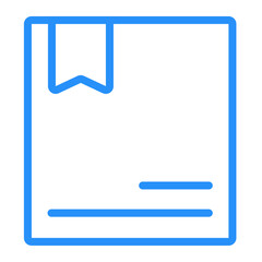 Poster - Illustration of a blue outlined book with a bookmark and two horizontal lines at the bottom edge