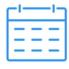 Aufkleber - Illustration of a blue calendar icon with a simple design and clear representation of dates and events