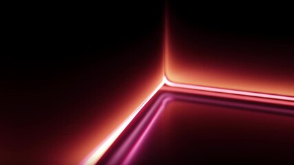 Poster - Neon Pink Light Gradient Seamless Corner Joint with Soft Glow Effect in Dark Background Design