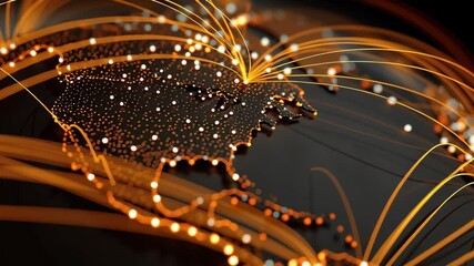 Poster - Global Connections with Curved Paths Linking Continents in a Vibrant Network Visual