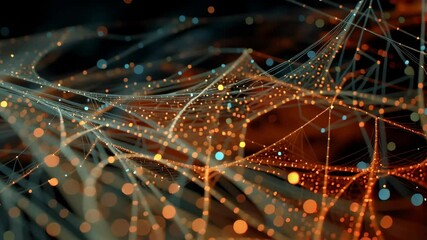 Poster - Digital Network of Nodes Representing Growth and Connection Like Plant Roots on Earth