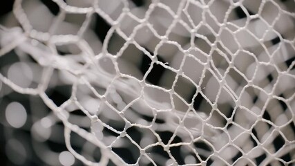 Poster - Close Up of Tension in a Net with Rippling Motion Captured in Slow Motion Time Lapse