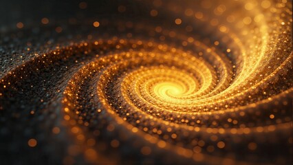Wall Mural - Golden Glowing Particle Spiral Vortex