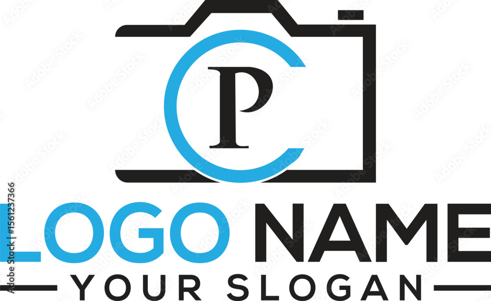 Creative Black Camera Logo Design Symbol Vector Illustration cp pc logo ...