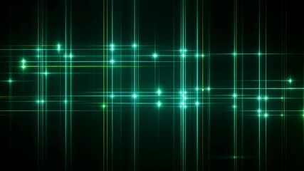 Poster - Glowing Emerald Green Lines Forming a Dynamic Grid on a Dark Background