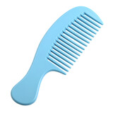 Minimal blue hair comb design on white background with shadowless view