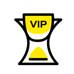 Aufkleber - Abstract yellow goblet shape illustration design with transparent background for versatile applications
