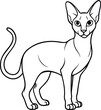 © MinhajulIslam - Oriental Shorthair Cat Illustration Isolated in Elegant Minimal Line Art Style, Oriental Shorthair Vector, Sleek Cat Drawing, Minimal Pet Illustration