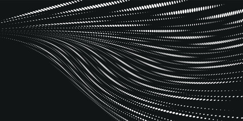 Fototapete - simple black abstract dots sport style vector with waves illustration. eps 10
