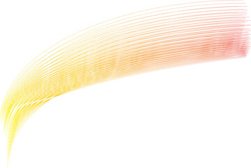 Poster - Abstract flowing lines with yellow to red gradient isolated on white background