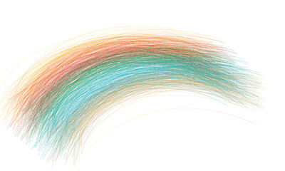 Fototapete - Abstract colorful curved lines forming a spectrum isolated on white background