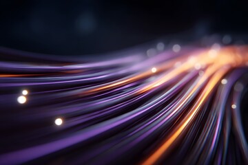 Fototapete - 
Abstract background with colorful, glowing light streaks and lines moving rapidly in perspective, representing the speed of data transfer or technology in the digital world.