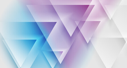 Poster - Blue purple geometric tech background with glossy triangles. Vector abstract concept design