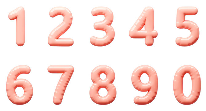 3D画像_風船_数字_ピンク