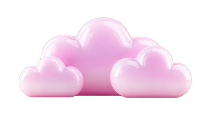 Fototapete - 3d icon Pastel pink fluffy cloud hovering weightlessly, soft texture digital design element with dreamy, ethereal visual appeal