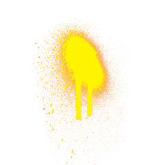Poster - Vibrant Yellow Spray Paint Drip Effect on Transparent Background A Dynamic and Artistic Element for Urban Designs and Creative Visuals with a Bold Touch