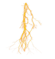 Poster - Vertical Lightning Strike A Towering Display of Electrical Energy Descending Against a Transparent Backdrop Showcasing the Raw Power of Nature's Fury