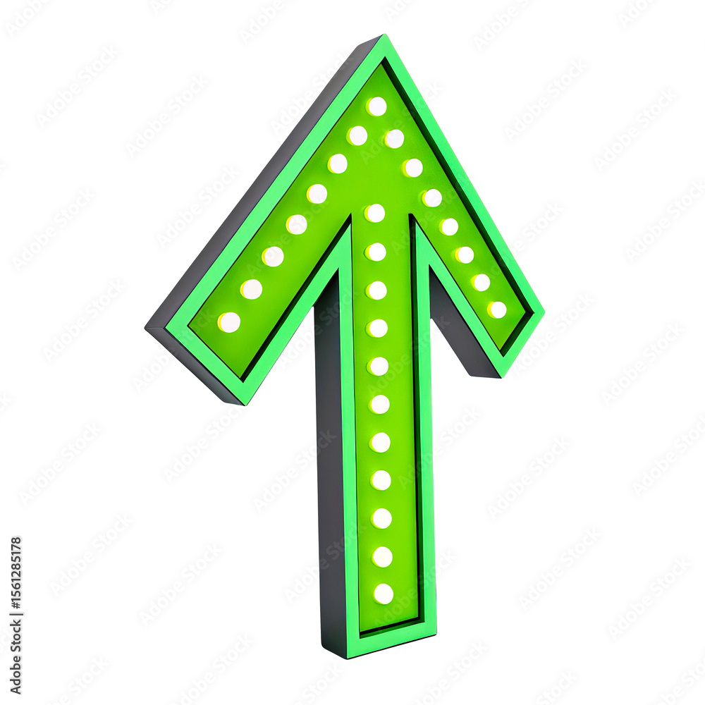 3D Green Arrow Isolated on Transparent Background Modern Directional ...