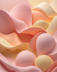 Aufkleber - creative abstract wall background in pastel orange peach yellow colors with 3d gypsum wave pattern for interior design 3d abstract wallpaper background