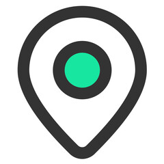 Aufkleber - Pixelated emerald green glowing icon of a keyhole symbol suitable for design use