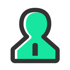 Aufkleber - Simplified green glowing person silhouette icon with transparent background ideal for design