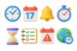 © Maureen - Colorful 3d time and calendar icons illustration for digital design
