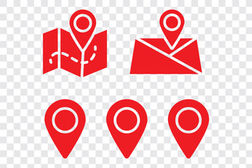 Poster - Map and location symbols set. Geolocation map distance path. Location icon. Location pin place marker. Pinpoint, map search, route, navigator. Vector illustration