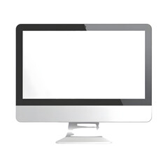 Poster - Modern all in one computer monitor with blank screen isolated on transparent background