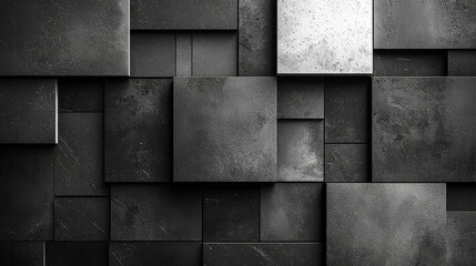 Leinwandbilder - Black minimal background. Abstract shapes and textures. Dark, moody feeling, black and whit. High quality 4k illustration