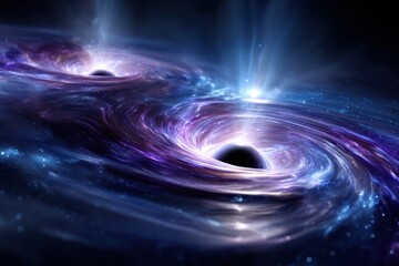Exploring the mesmerizing dance of black holes in a vibrant cosmic landscape