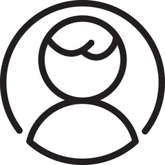 Poster - Simple Line Art Icon Person Profile Avatar for Website or App