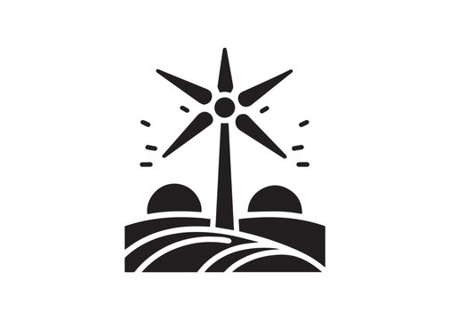 Minimalist Wind Power Silhouette Vector