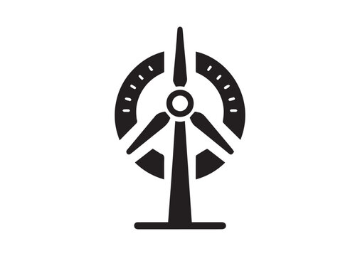 Minimalist Wind Power Silhouette Vector