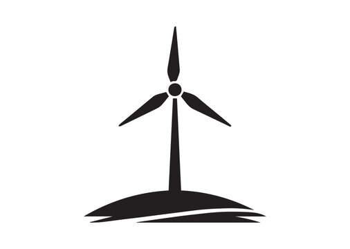 Minimalist Wind Power Silhouette Vector