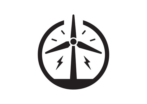 Minimalist Wind Power Silhouette Vector