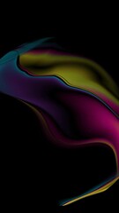 Poster - Abstract colorful holographic liquid 3d wave futuristic motion background. Vertical looped video animation