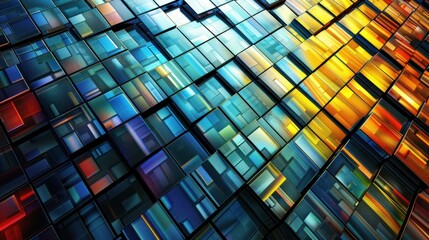 Poster - Abstract digital mosaic pattern