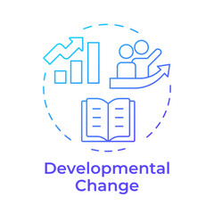 Poster - Developmental change blue gradient concept icon. Enhancing existing processes. Type of organizational transformation. Round shape line illustration. Abstract idea. Graphic design. Easy to use