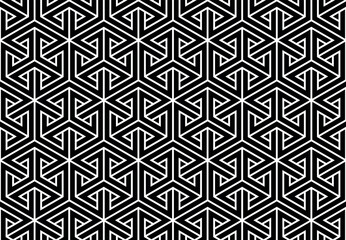 Poster - Abstract geometric pattern. A seamless vector background. White and black ornament. Graphic modern pattern. Simple lattice graphic design.